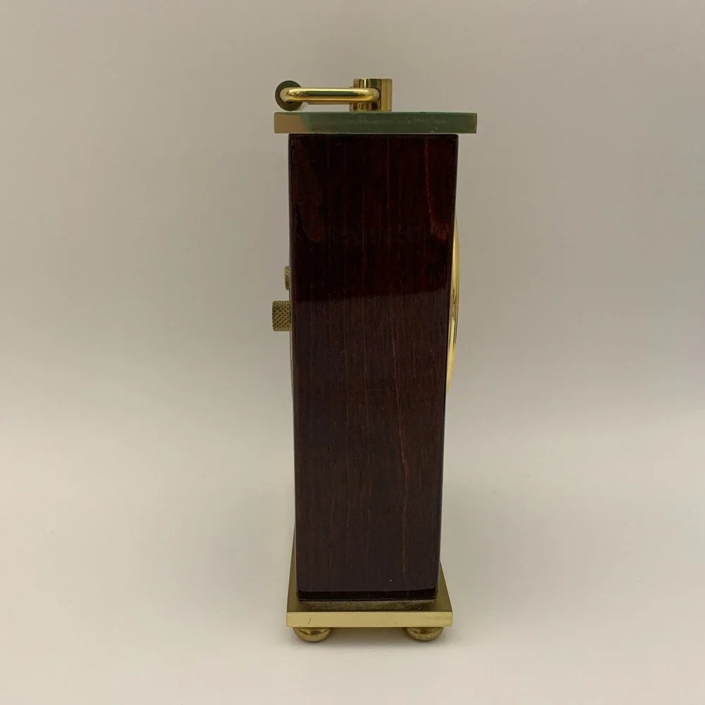 Quartz Linden Shelf Mantel Clock Brown Gold-Tone For Parts‎